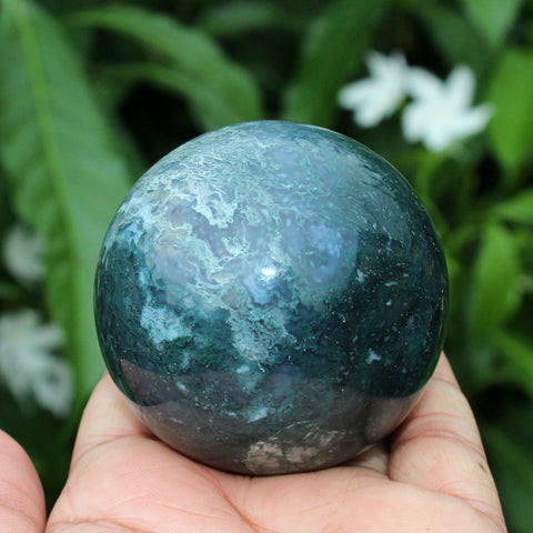 Natural Moss Agate 50 mm Sphere