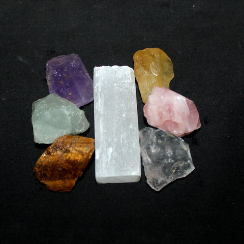 Raw Crystals for Wealth and Abundance Set of 7