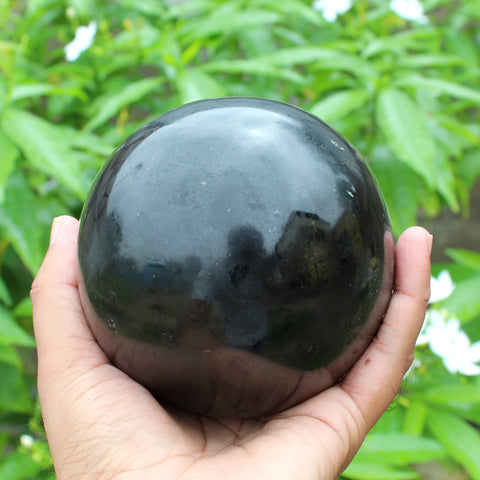 Natural Large 95 mm Black Tourmaline Sphere