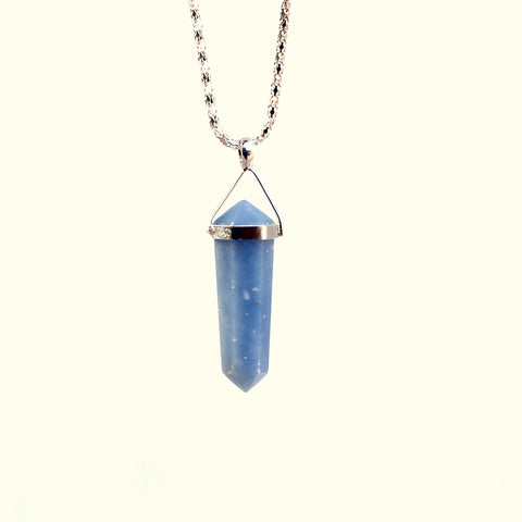 Natural Angelite Double Point Necklace