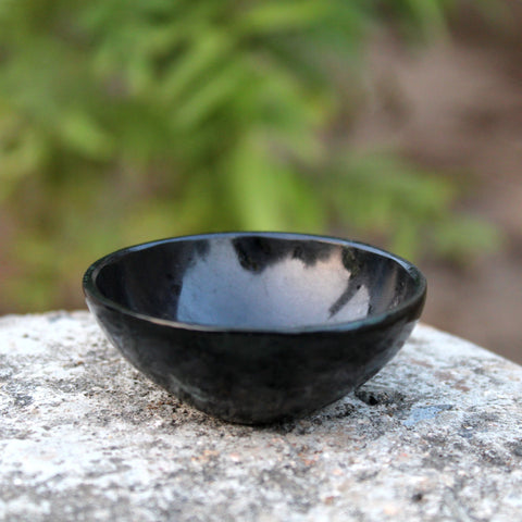 Natural Black Tourmaline Hand Carved Bowl