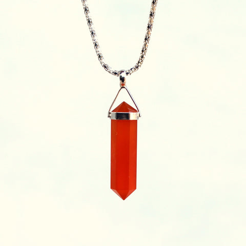 Natural Carnelian Double Point Necklace