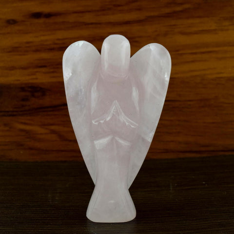 Natural Rose Quartz Hand Carved Angel