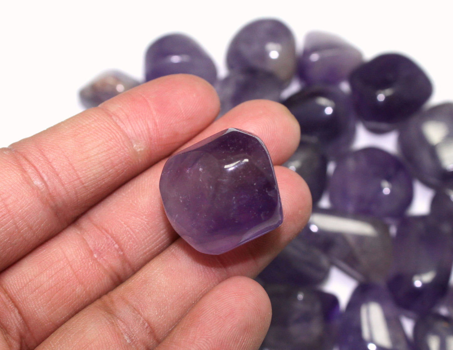 Natural Amethyst Tumbled Stone Pack of 1 Kg - Wholesale