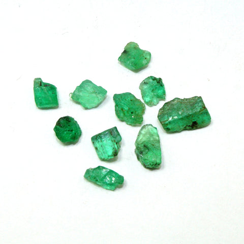 Natural 10 Pieces Emerald Raw Rough Stone
