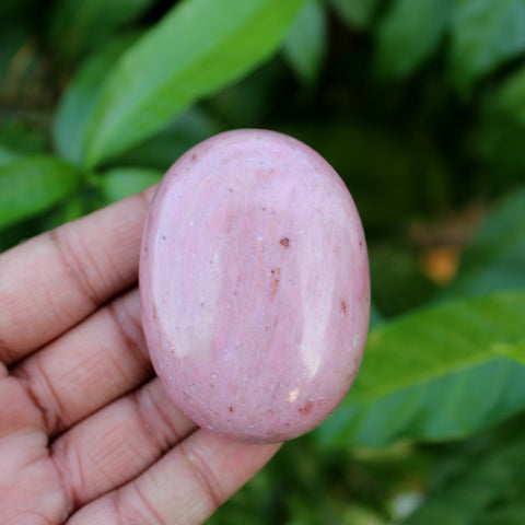 Natural Pink Opal Palm Stone