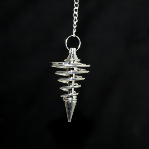 Silver Brass Spiral Dowsing Pendulum