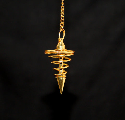 Gold Plated Brass Spiral Dowsing Pendulum