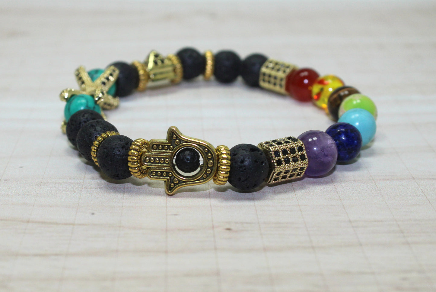 7 Chakra Beaded Bracelet with Charms