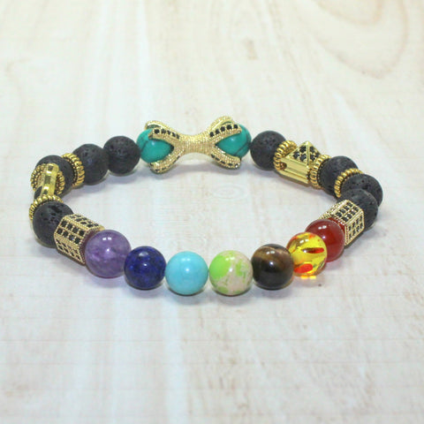 7 Chakra Beaded Bracelet with Charms