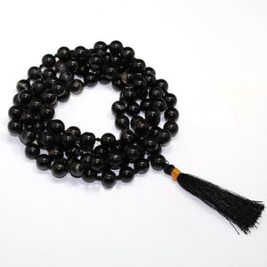 Natural Black Tourmaline 108 Beads Japa Mala