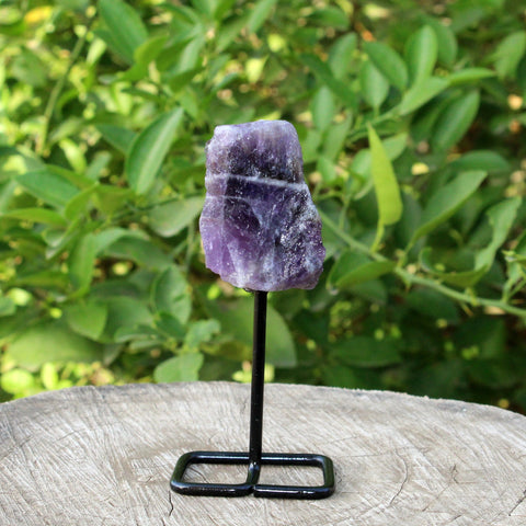 Natural Amethyst Raw Stone on Stand