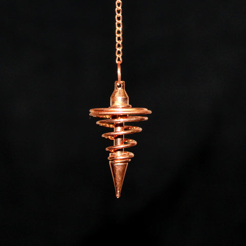 Copper Plated Brass Spiral Dowsing Pendulum