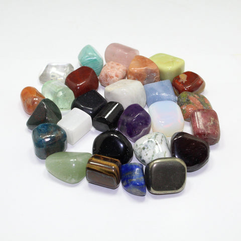 Pack of 28 Natural Crystal Tumbled Stones