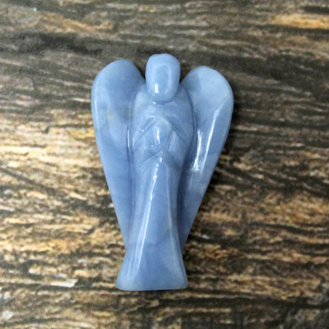 Natural Angelite Hand Carved Angel
