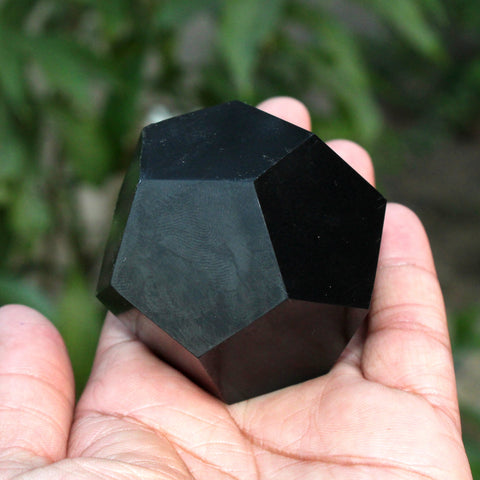 Natural Large Black Tourmaline Dodecahedron