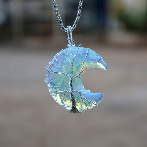 Opalite Crescent Moon Necklace