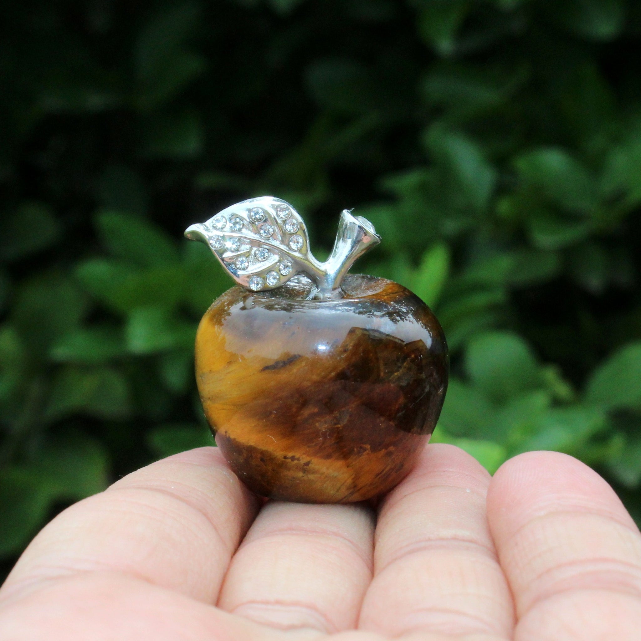 Natural Tiger Eye Crystal Apple