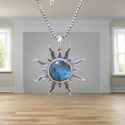 Natural Labradorite Sun Necklace