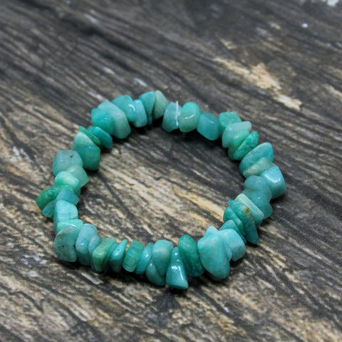 Natural Amazonite Stretchable Chip Bracelet