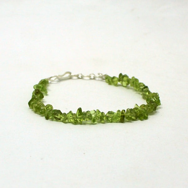 Natural Peridot Chip Bracelet