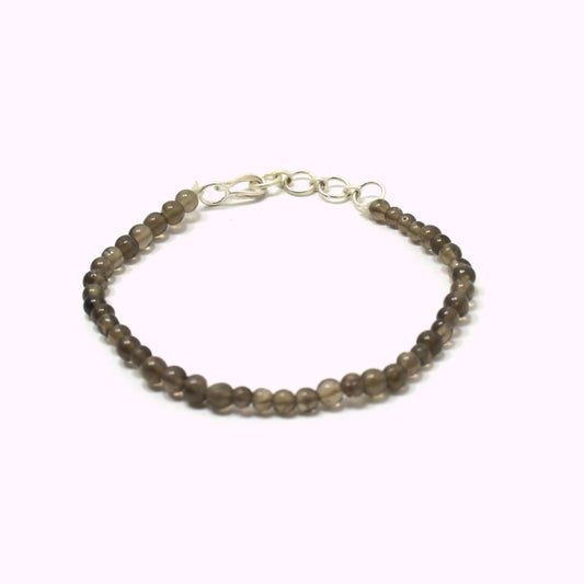 Natural Smoky Quartz Bead Bracelet