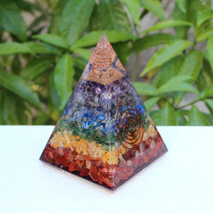 7 Chakra Orgonite Pyramid