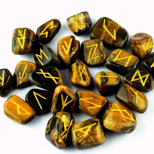 Natural Tiger Eye Rune Set
