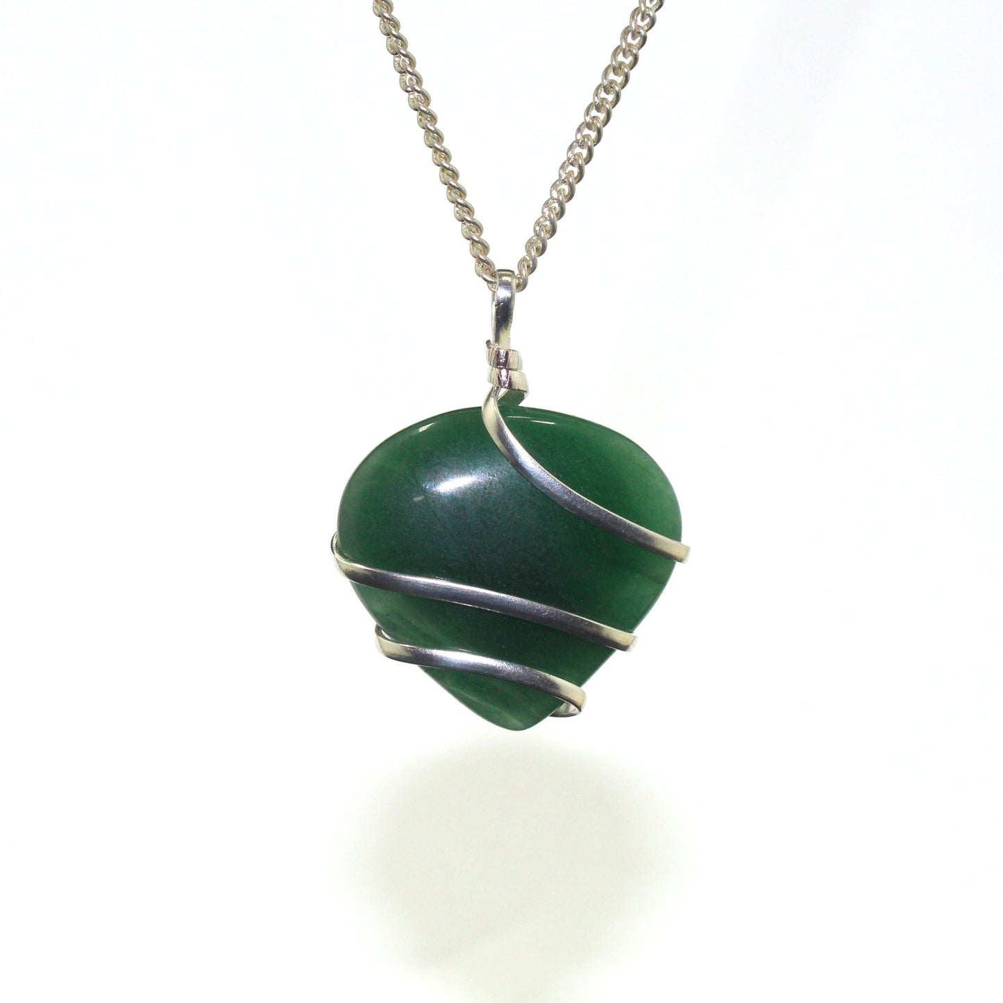 Natural Green Jade Heart Pendant