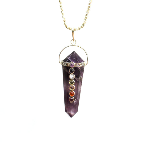 Natural Amethyst Double Point Pendant