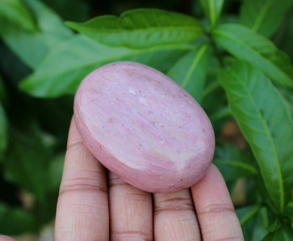 Natural Pink Opal Palm Stone