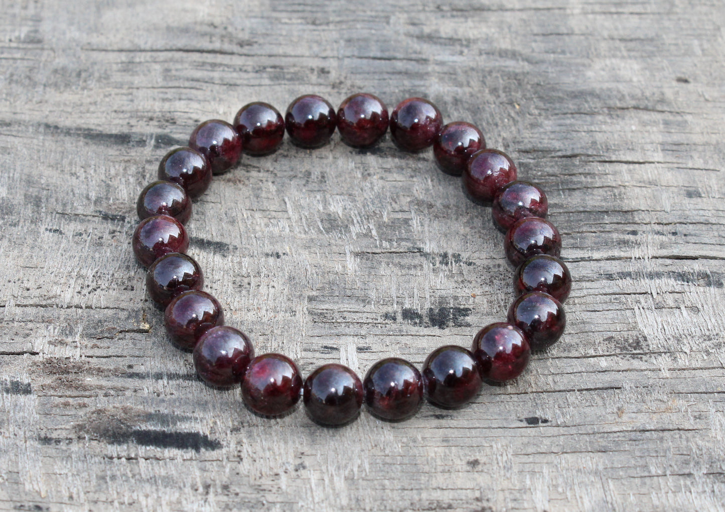 Natural Garnet Bead Bracelet