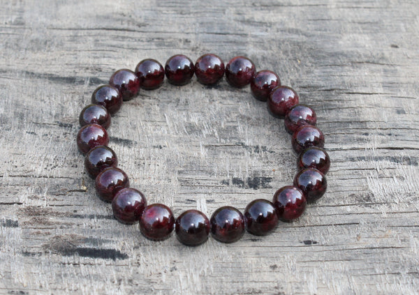 Natural Garnet Bead Bracelet