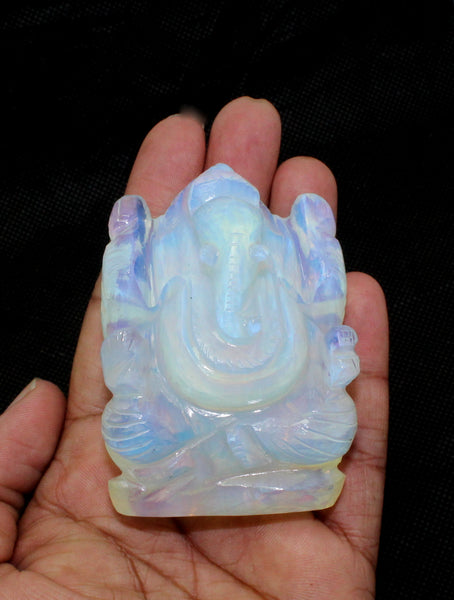 Opalite Hand Carved Large Lord Ganesh