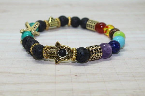7 Chakra Beaded Bracelet with Charms