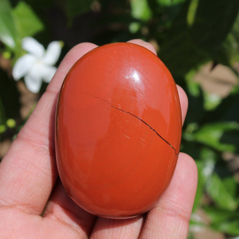 Natural Red Jasper Large Palm Stone