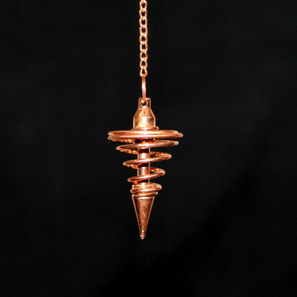 Copper Plated Brass Spiral Dowsing Pendulum