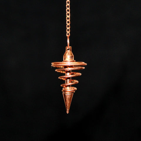 Copper Plated Brass Spiral Dowsing Pendulum