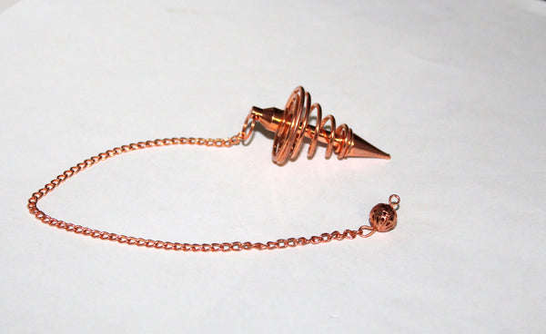Copper Plated Brass Spiral Dowsing Pendulum