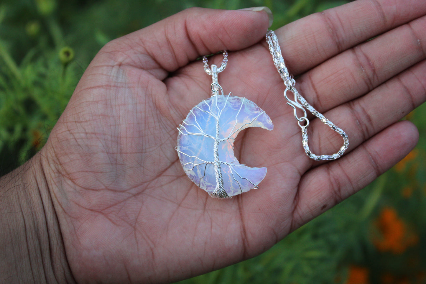 Opalite Crescent Moon Necklace