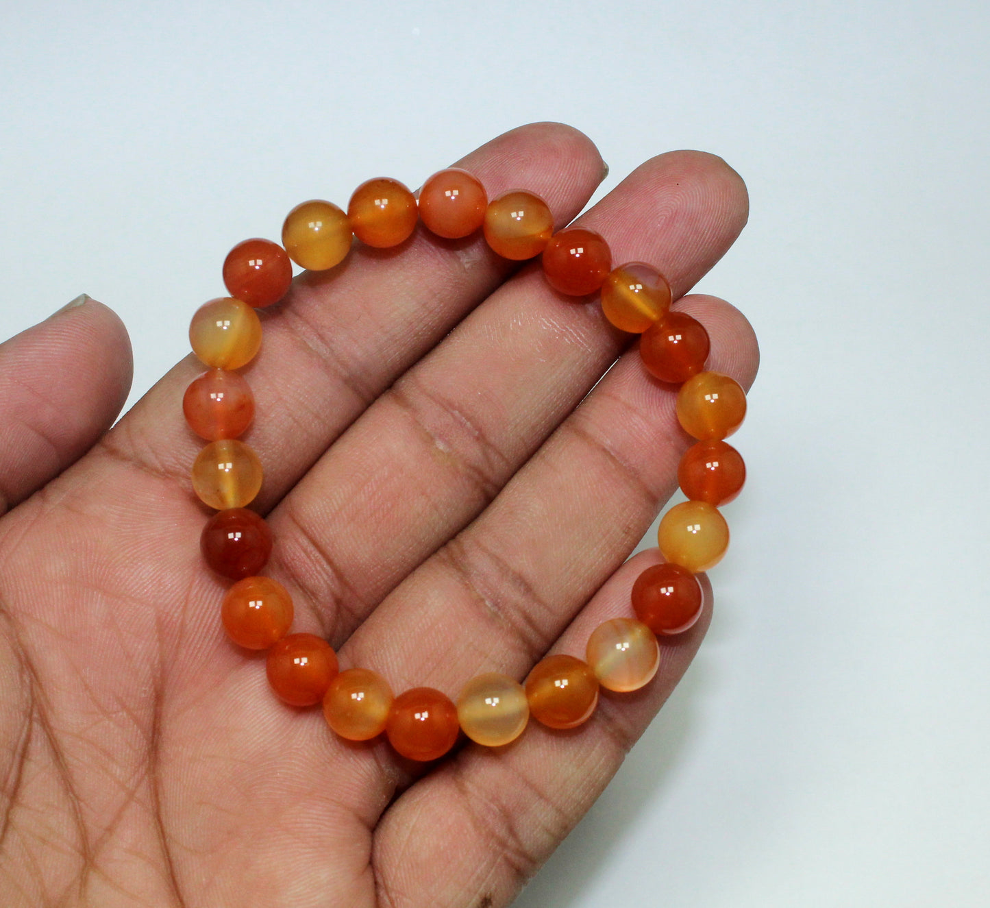 Natural Carnelian 8 mm Bead Bracelet
