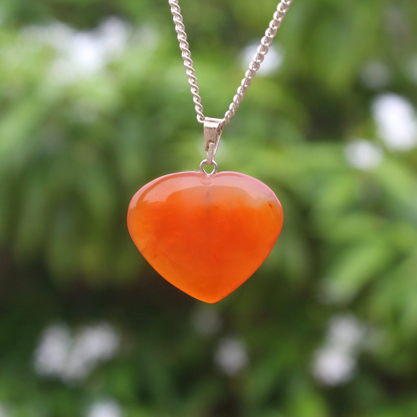 Natural Carnelian Heart Pendant