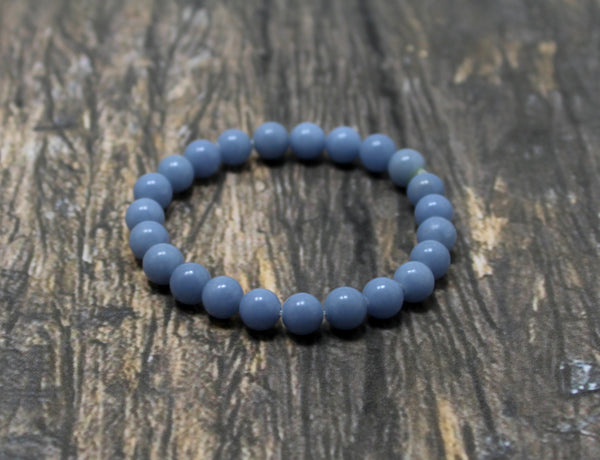 Natural Angelite Bead Bracelet