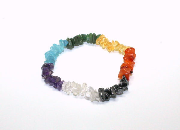 Natural 7 Chakra Chip Bracelet