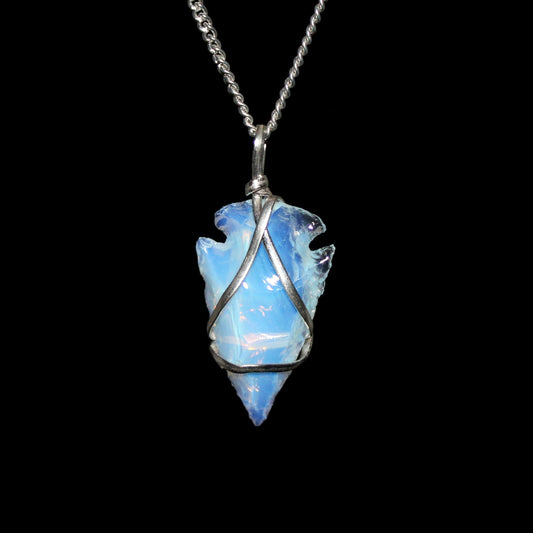 Opalite Wire Wrapped Arrowhead Pendant